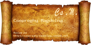 Csepreghy Magdolna névjegykártya